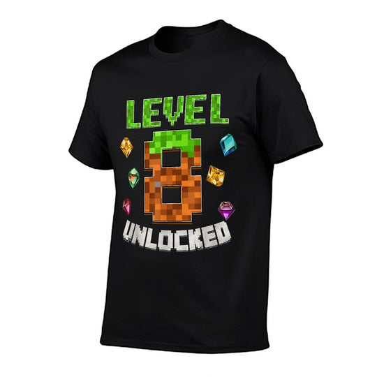 Birthday Boy Level 8 Unlocked 8th Birthday Game Pixel  Lightweight T-Shirt