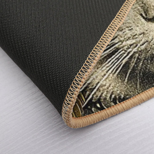 Whimsical Floral Cat Artwork Print  Anti-Trip Bath Mat