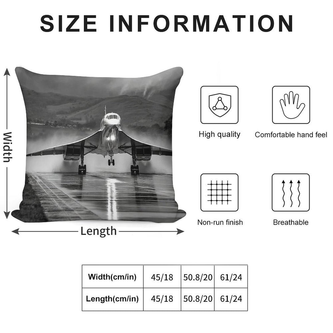 Concorde Wet Takeoff Soft Decorative Cover Throw Pillow