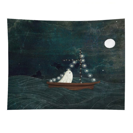 Ghost Boat Ride Tapestry