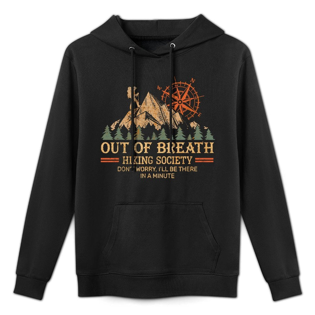 Out of Breath Hiking Society For Men Women Hiker Nature Love Customizable Surface Hoodie