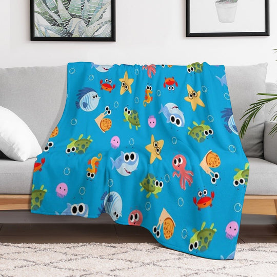 Finny The Shark Pattern 01 Premium Throw Blanket