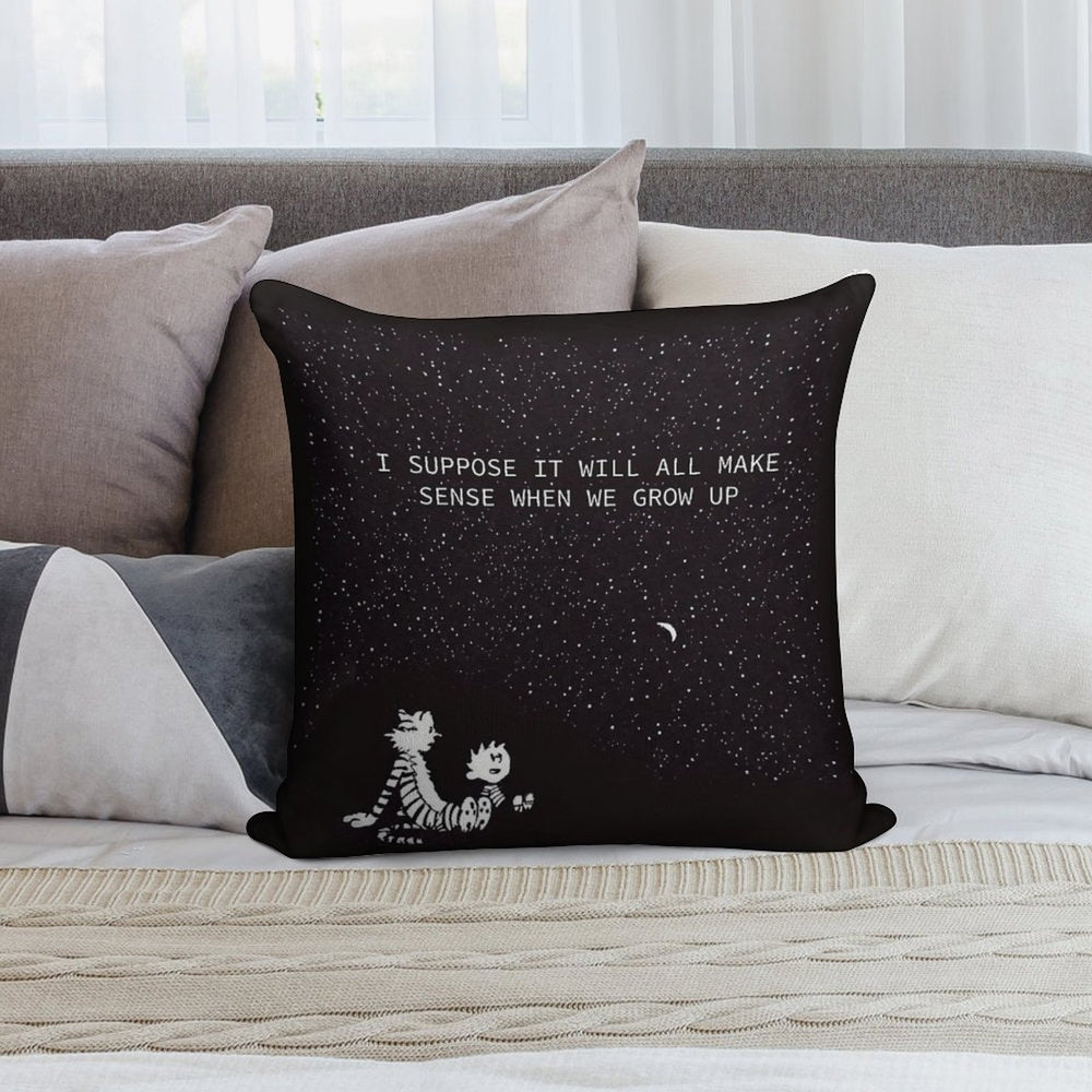 Calvin And Hobbes Stars Soft Easy Maintenance Throw Pillow