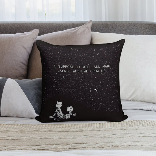Calvin And Hobbes Stars Soft Easy Maintenance Throw Pillow