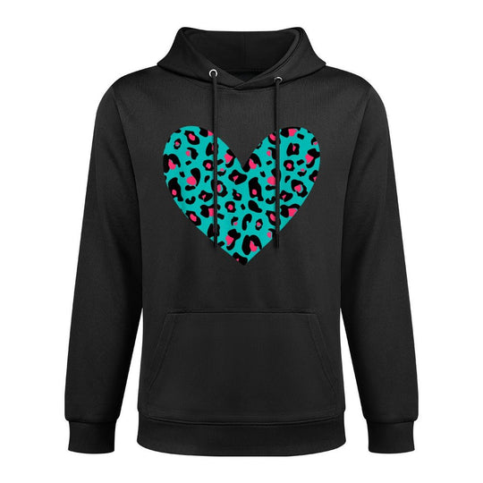 Leopard Pattern Heart  Pink  Blue Cheetah Print Design Customizable Surface Hoodie