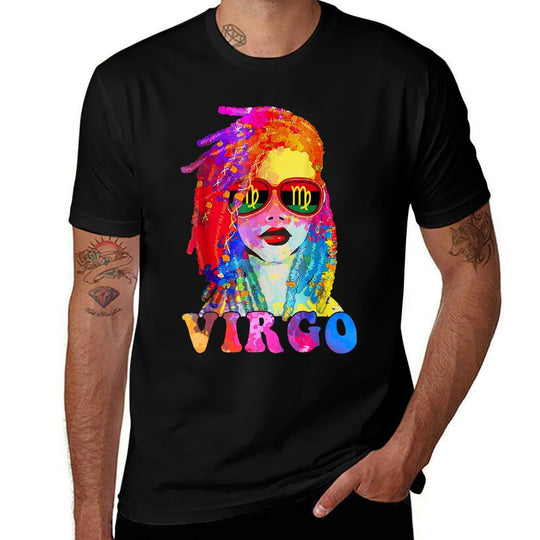 Virgo Locd Woman Black Queen Art Zodiac Birthday  Quick-drying T-Shirt