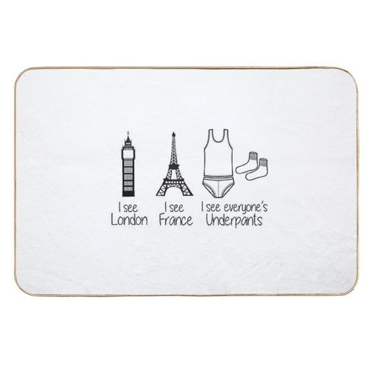 I See London, I See France, I See Everyone's Underpants  Fade-Resistant Bath Mat