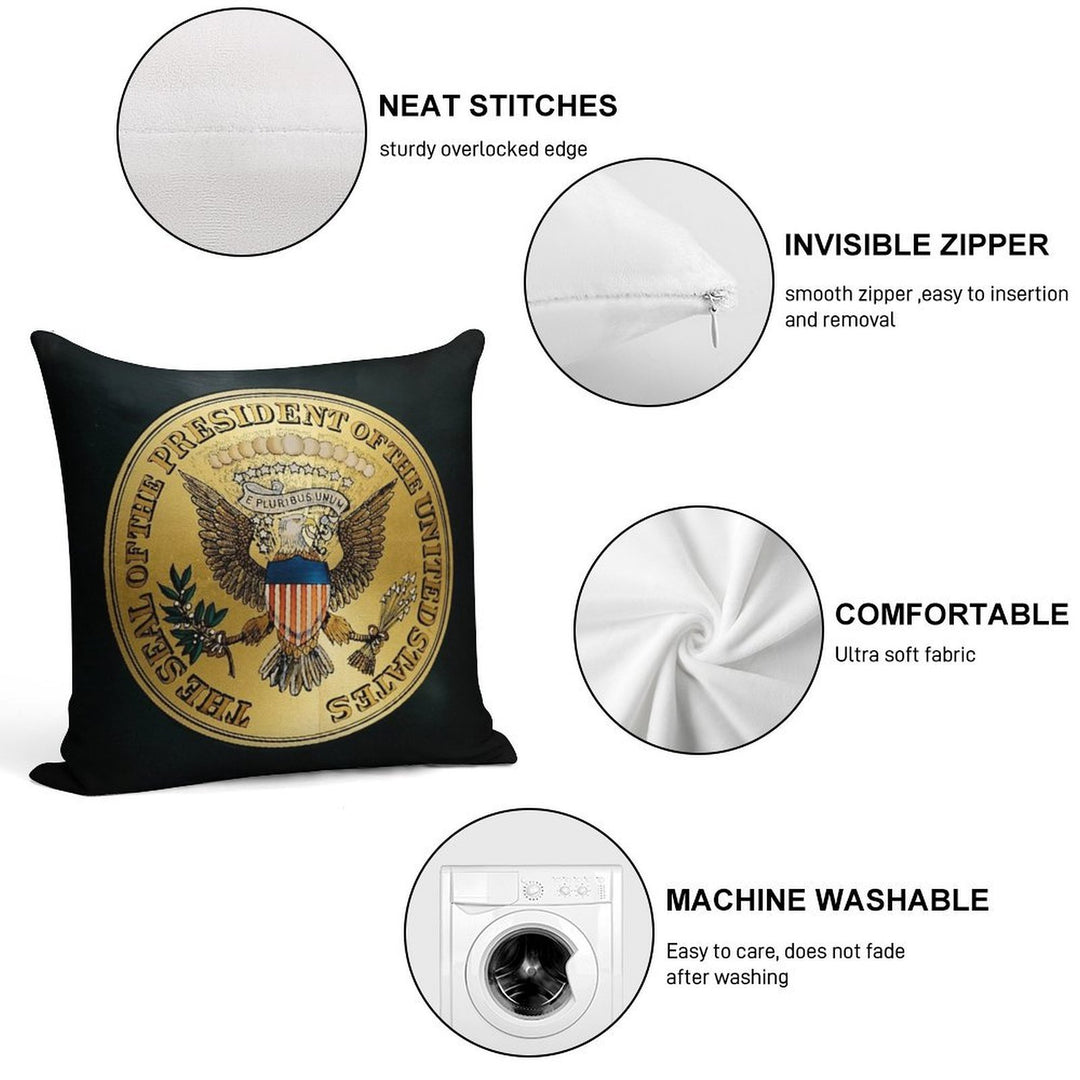 Presidential Seal on 1906 White Steam Antique Car Soft Hidden Zipper Throw Pillow