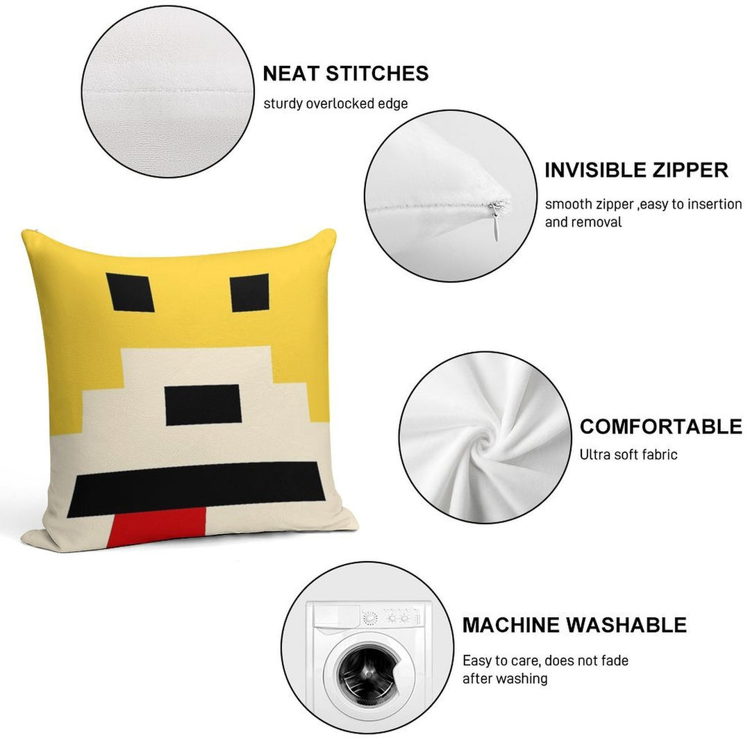 Mr. Oizo - Flat Eric Minimal Yellow Soft Luxury Feel Throw Pillow