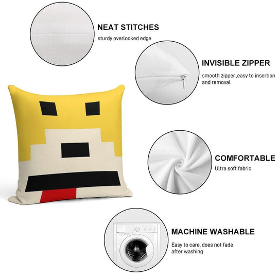 Mr. Oizo - Flat Eric Minimal Yellow Soft Luxury Feel Throw Pillow