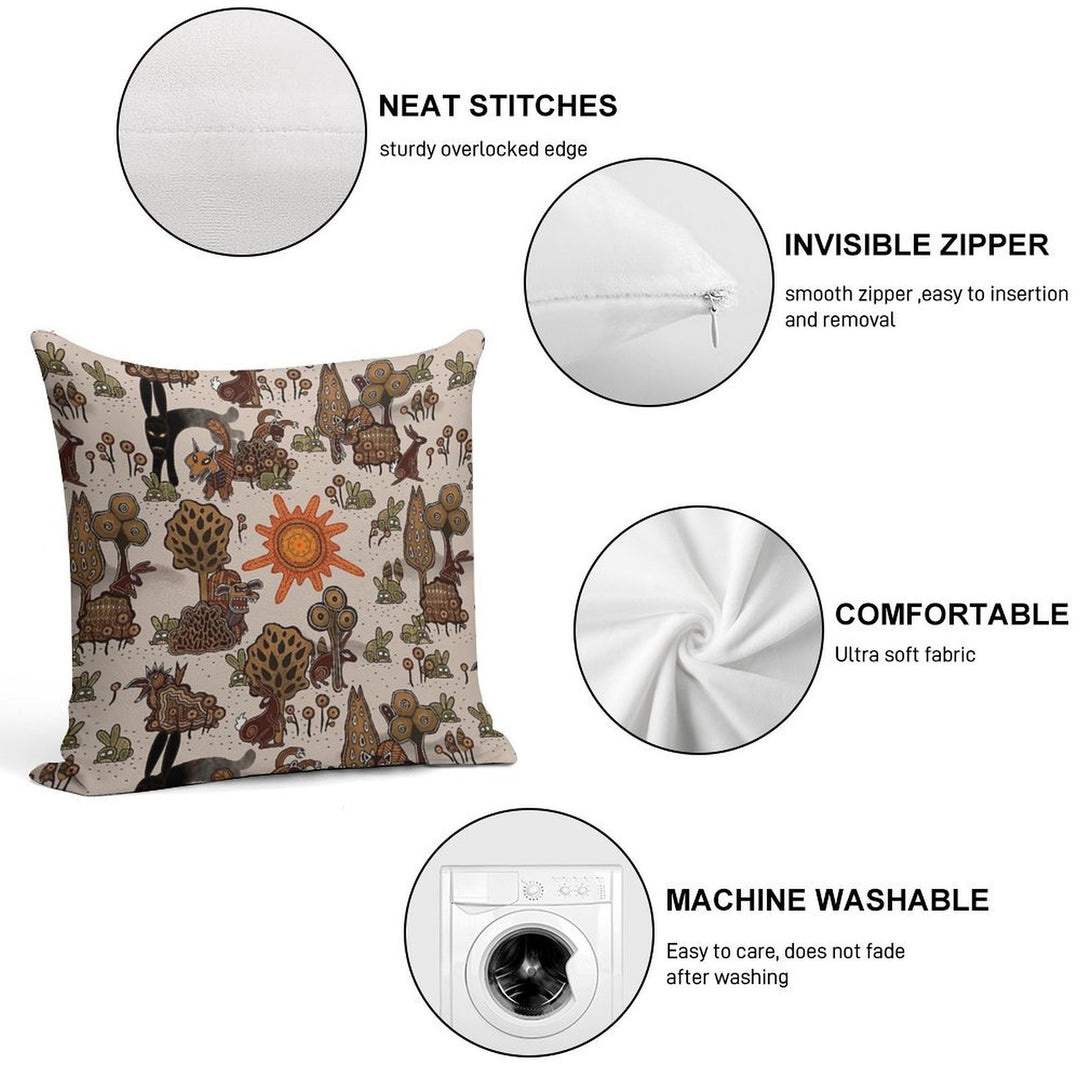 In The Beginning of The World - Watership Down Pattern Soft Warmth Comfort Throw Pillow