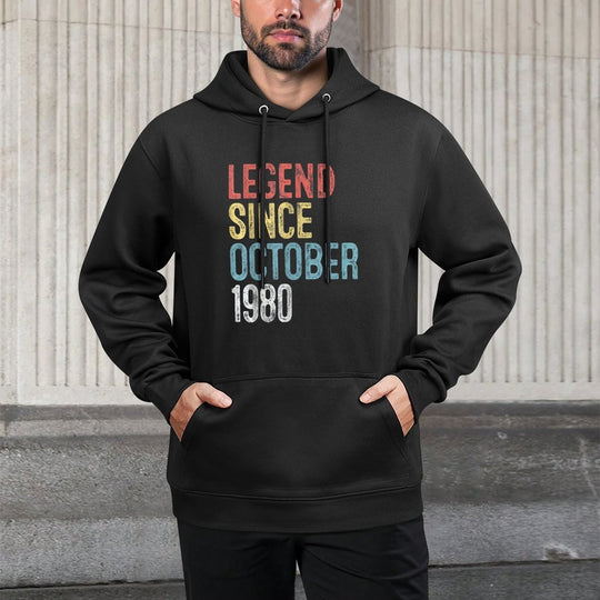 Legend October 1980 45th Birthday Men Women 45 Year Old Durable Construction Hoodie