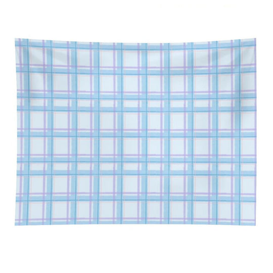 Light Blue And Purple Plaid Pattern Tapestry
