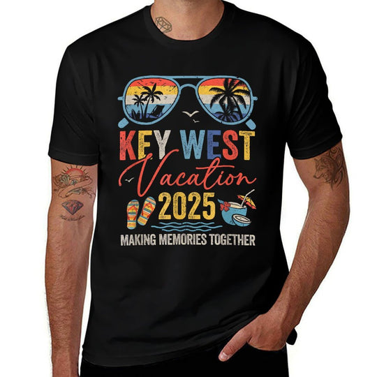 Retro Key West Vacation 2025 Memories Matching Group Trip  Affordable Price T-Shirt