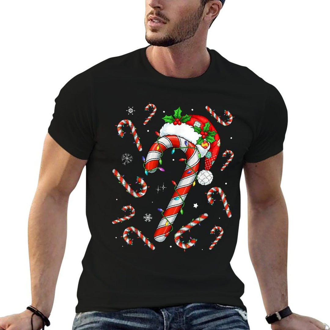 Christmas Candy Cane Santa Xmas Kids Toddler Youth Women Men  Durable T-Shirt