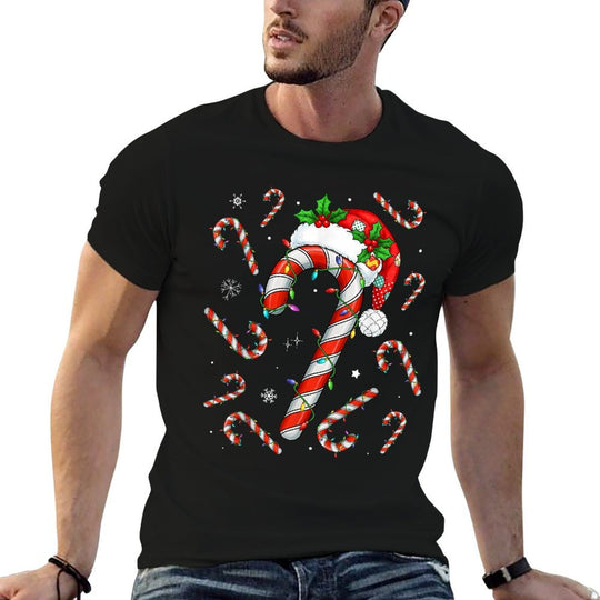 Christmas Candy Cane Santa Xmas Kids Toddler Youth Women Men  Durable T-Shirt