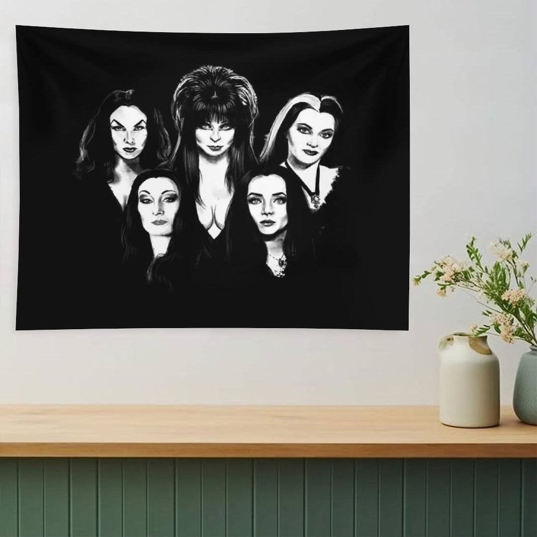Goth Queens - Elvira, Vampira, Lily, Morticia Tapestry