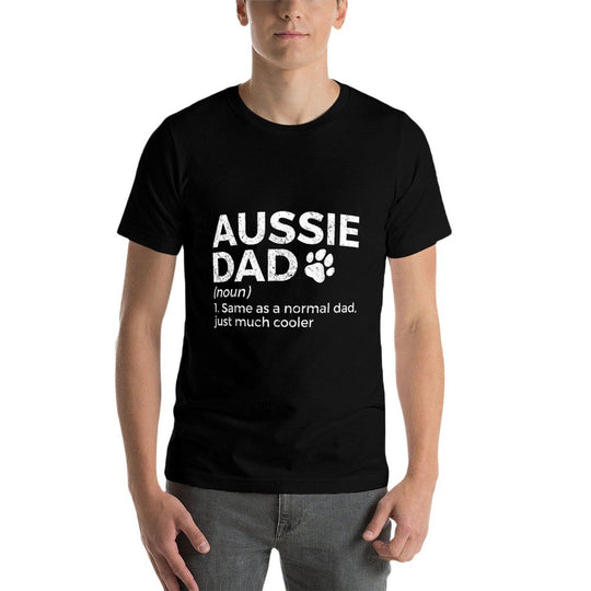 Funny Aussie Dad Definition Australian Shepherd Dog Dad Men Women Girls Kids  Relaxed-fit T-Shirt