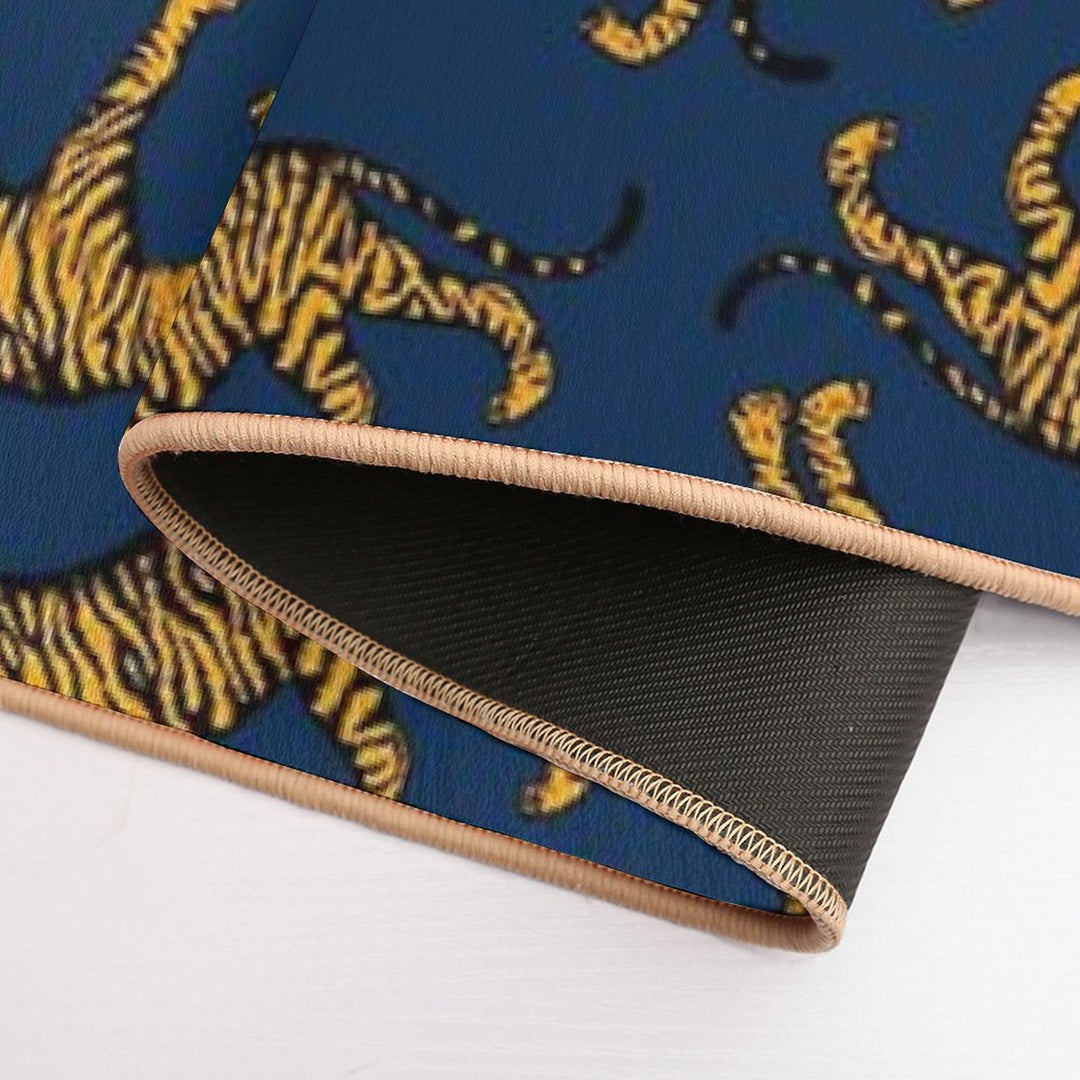 Tigers (Navy Blue And Marigold)  Pet-Safe Bath Mat