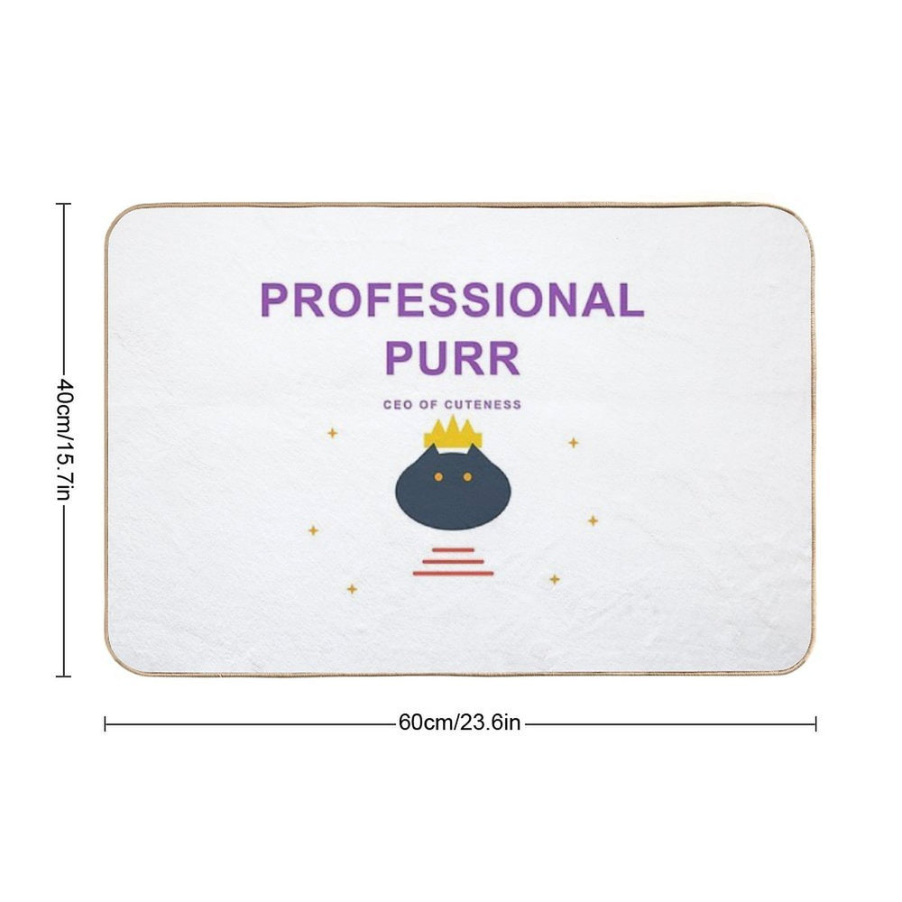 Professional Purr – CEO of Cuteness Cat Design  Anti-Trip Bath Mat