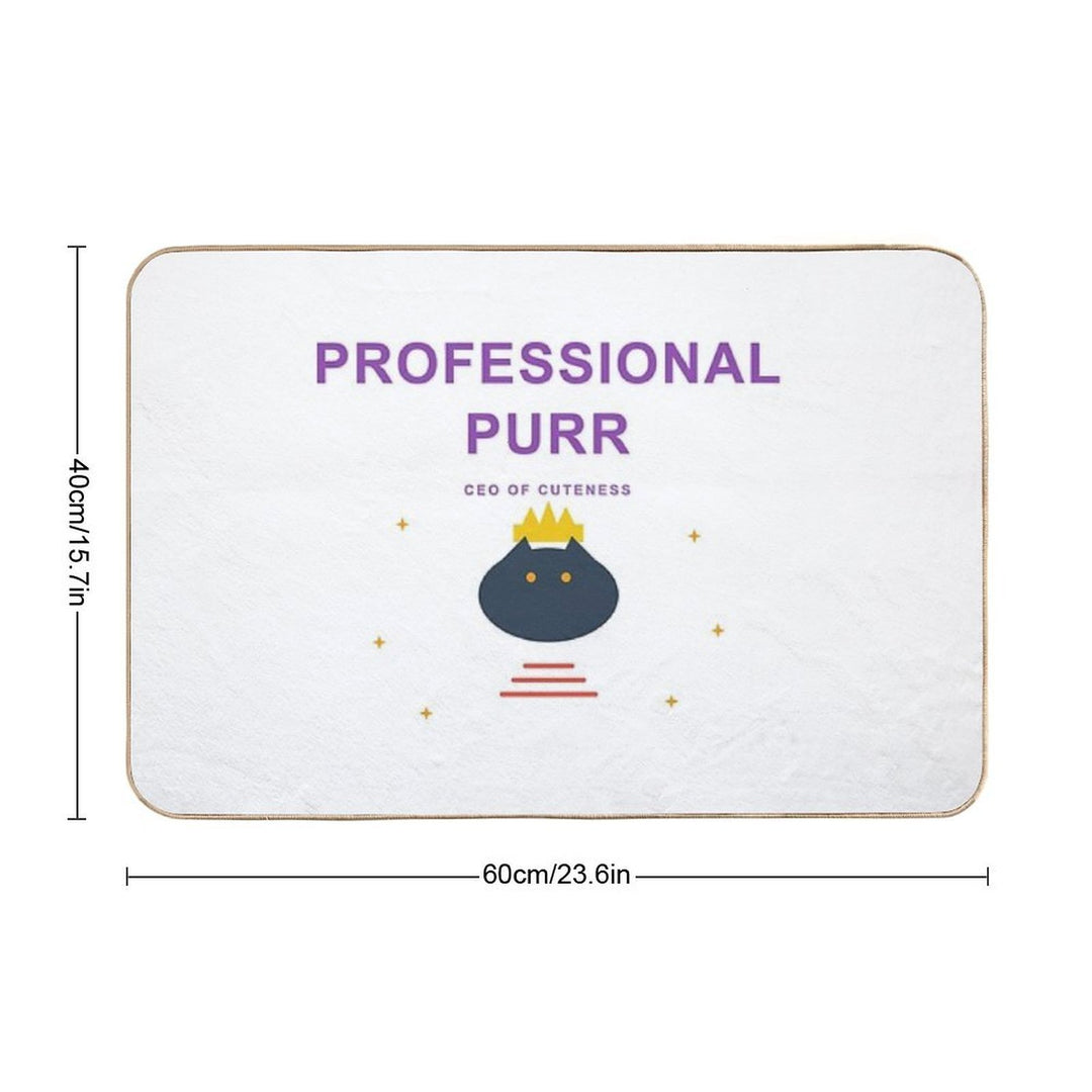 Professional Purr – CEO of Cuteness Cat Design  Anti-Trip Bath Mat