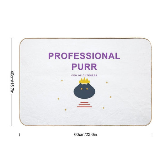 Professional Purr – CEO of Cuteness Cat Design  Anti-Trip Bath Mat