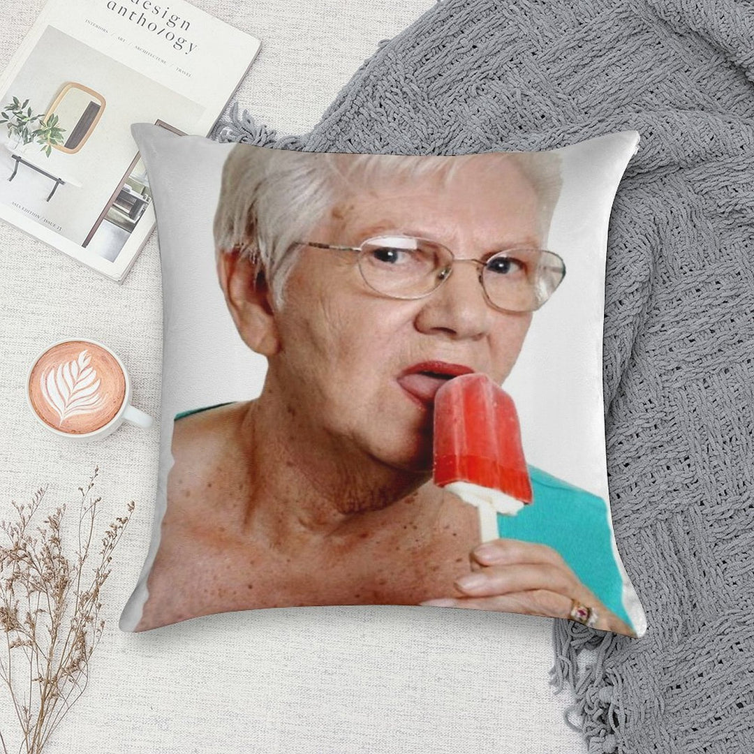 Granny Ice Lolly Soft Shrink-Resistant Throw Pillow