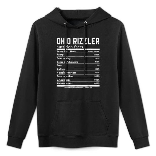 Ohio RIzzler Nutrition Facts Meme Rizz Internet Memes Gen Z Relaxed Fit Hoodie
