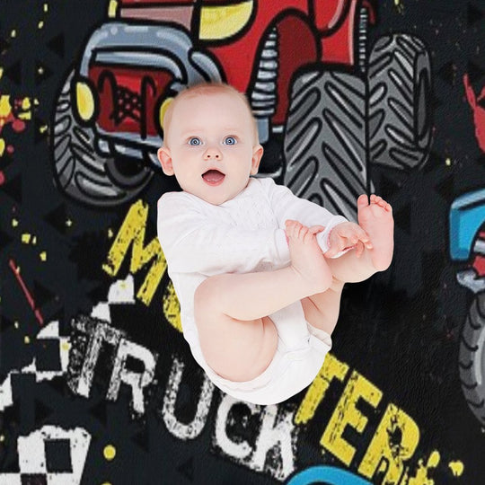 Cool Monster Truck Pattern Versatility Throw Blanket