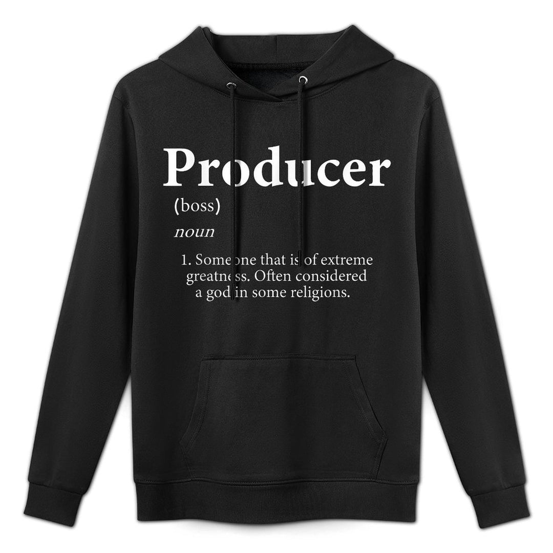 Producer Definition Funny Music Hip Hop EDM DJ Producer Cotton-Polyester Blend Hoodie
