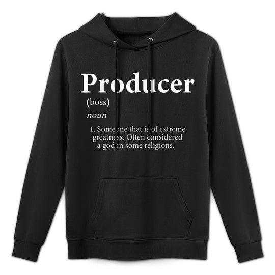 Producer Definition Funny Music Hip Hop EDM DJ Producer Cotton-Polyester Blend Hoodie
