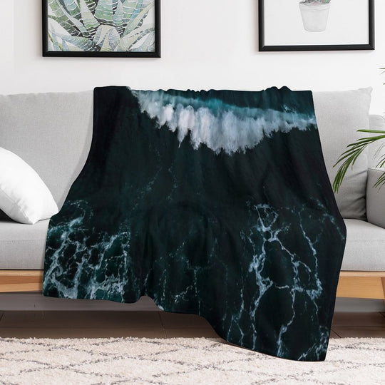 Wave in Motion - Ocean Photography Premium Throw Blanket