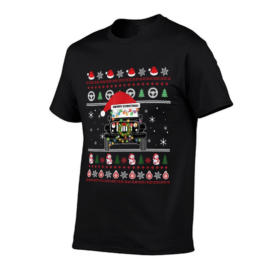 Merry Jeepmas Ugly Light Christmas  High-quality Stitching T-Shirt