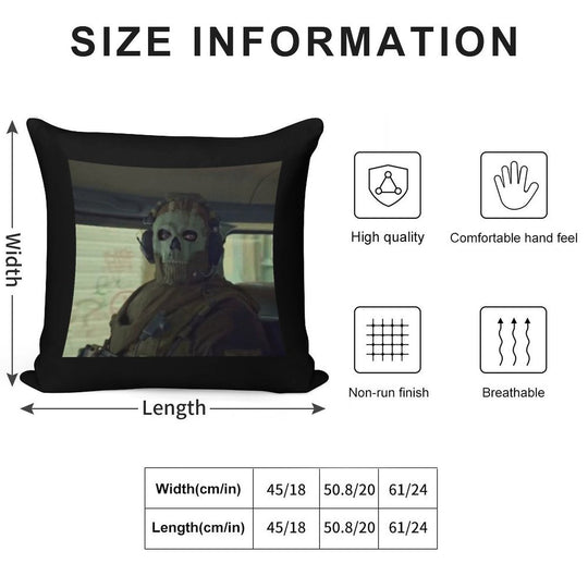 Ghost Simon Riley Soft Washable Throw Pillow