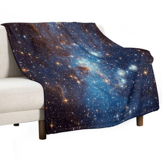 Blue Nebula Stars Space Anti-pilling Throw Blanket