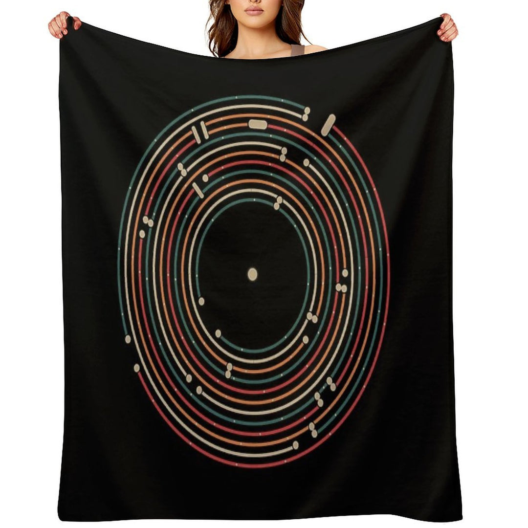 Vinyl Music Metro Record Map Labyrinth Comfort Throw Blanket
