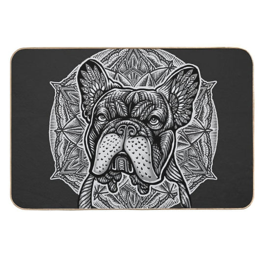 Frenchie Bulldog Mandala  Rapid-Drying Bath Mat
