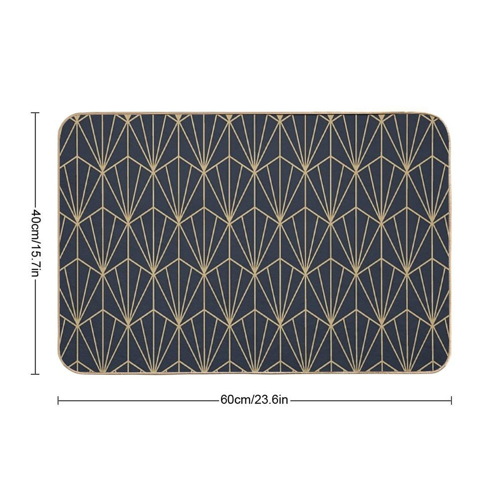 Art Deco in Navy And Gold  Stain-Proof Bath Mat