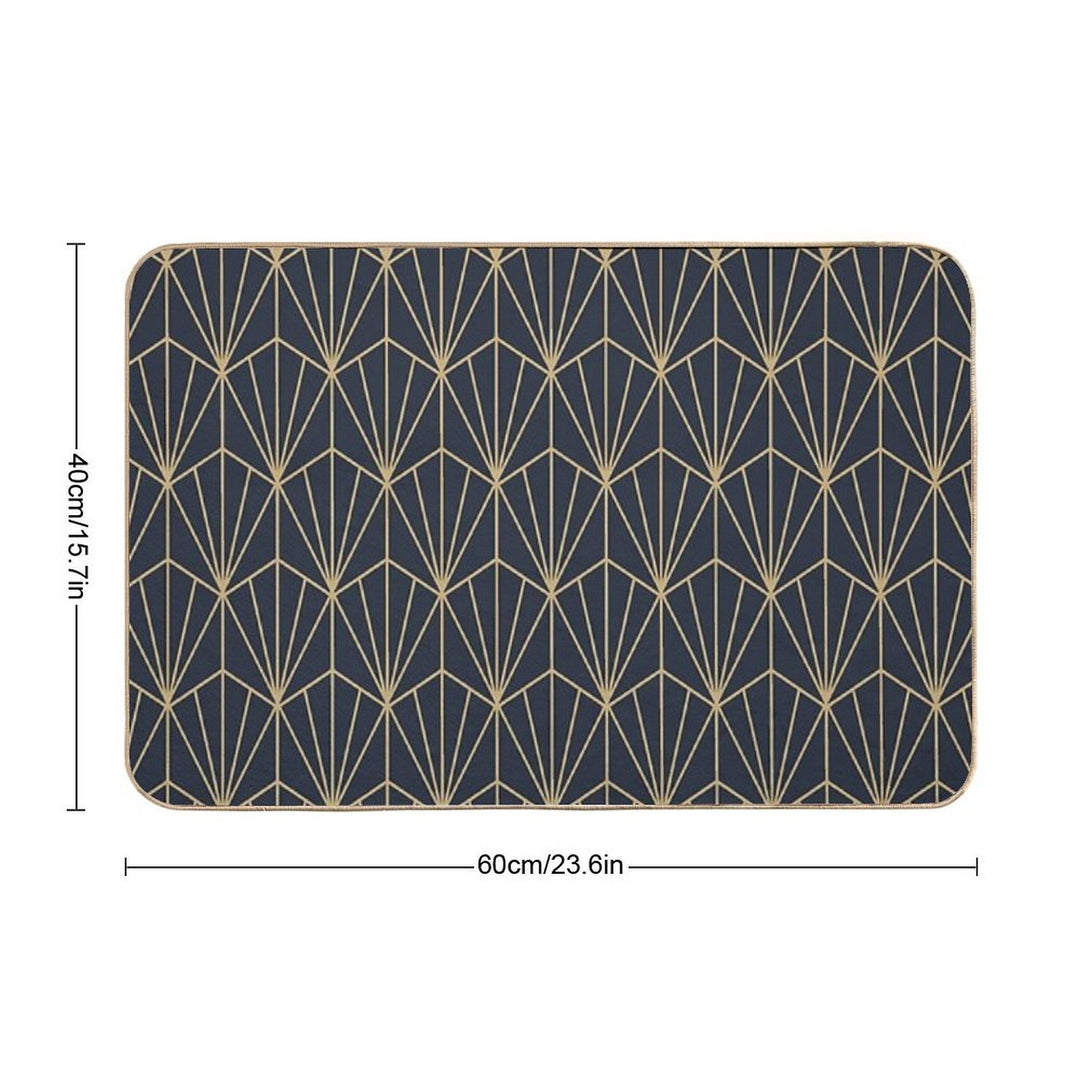 Art Deco in Navy And Gold  Stain-Proof Bath Mat