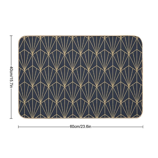 Art Deco in Navy And Gold  Stain-Proof Bath Mat