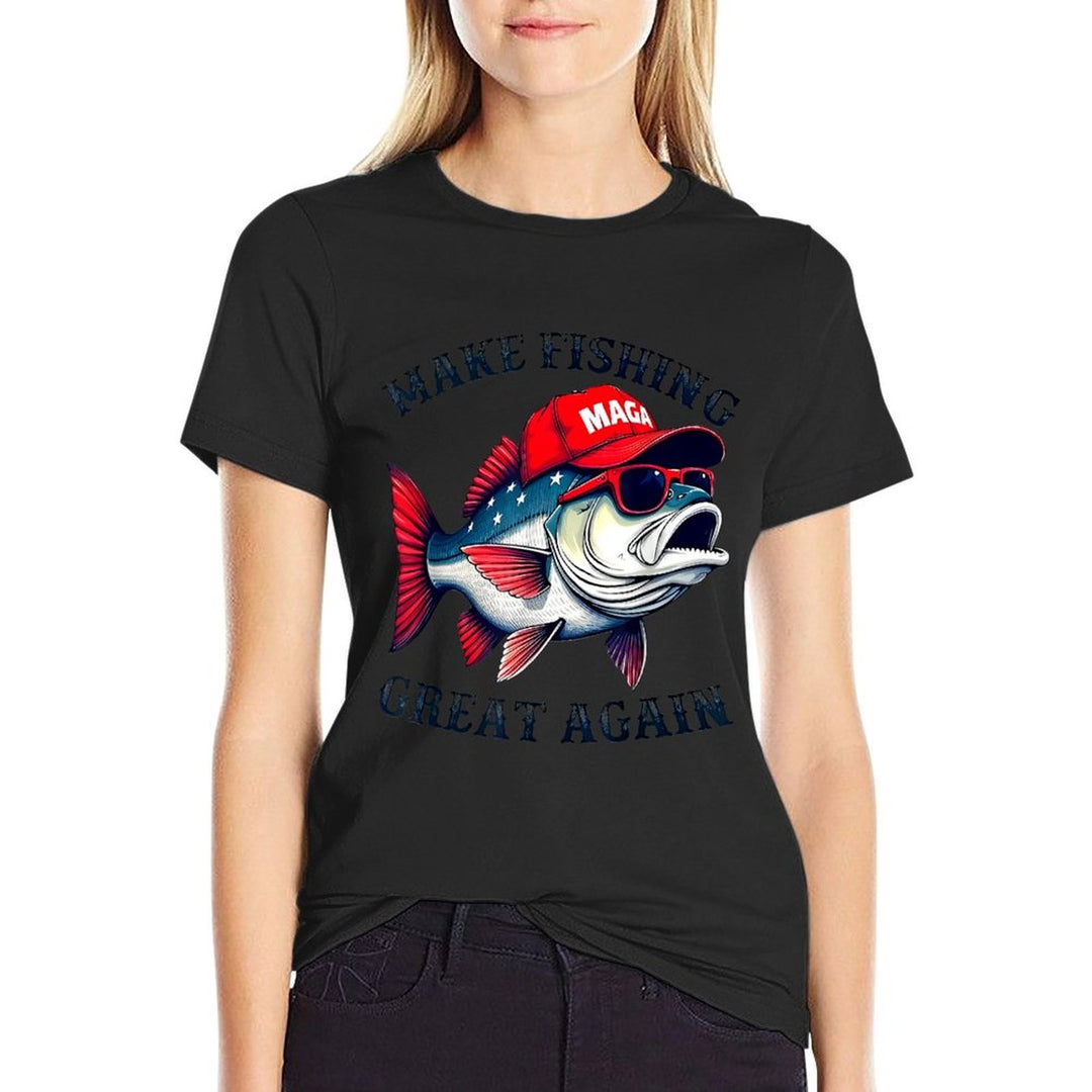 Maga Fishing Make Fishing Great Again  Fade-proof Color T-Shirt