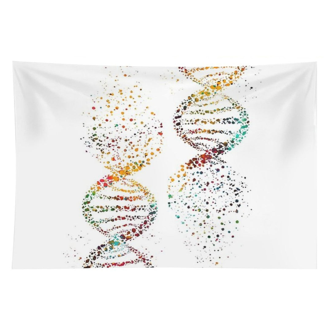 DNA, Watercolor Art,Dna Double Helix Genetic Tapestry