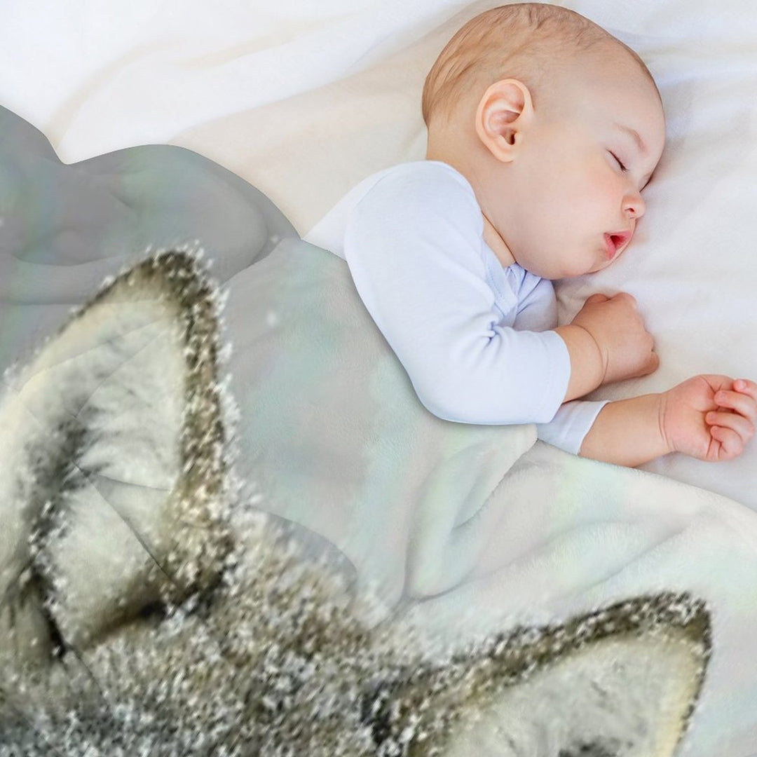 GREY WOLF Anti-pilling Throw Blanket