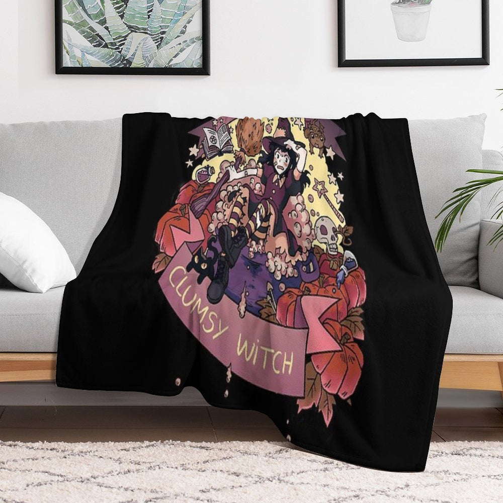 Beware of The Clumsy Witch Velvety-soft Throw Blanket