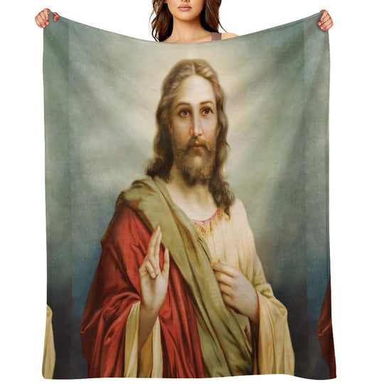 Jesus Christ Painting Velvety-soft Throw Blanket