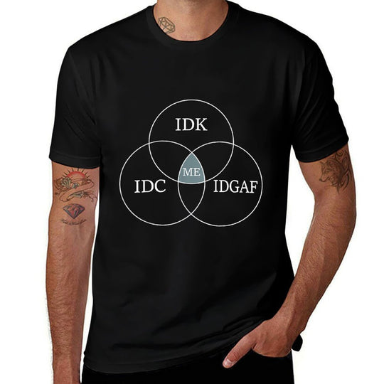 Venn Diagram IDGAF Funny Meme Science SciFi IDC IDK Graph  Odor-resistant T-Shirt