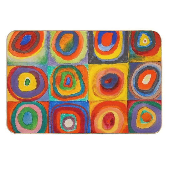 Wassily Kandinsky  Color Study Squares with Concentric Circles , Abstract  Pet-Safe Bath Mat
