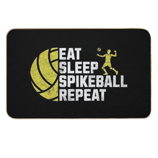Eat Sleep Spikeball Repeat Roundnet Game for Backyard Beach Park Indoor Spike Ball Funny Vintage  Toxin-Free Bath Mat
