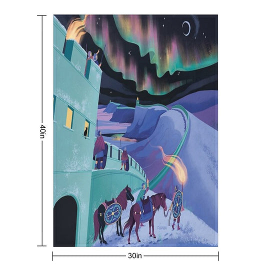 Lights Over Hadrians Wall Durable Throw Blanket