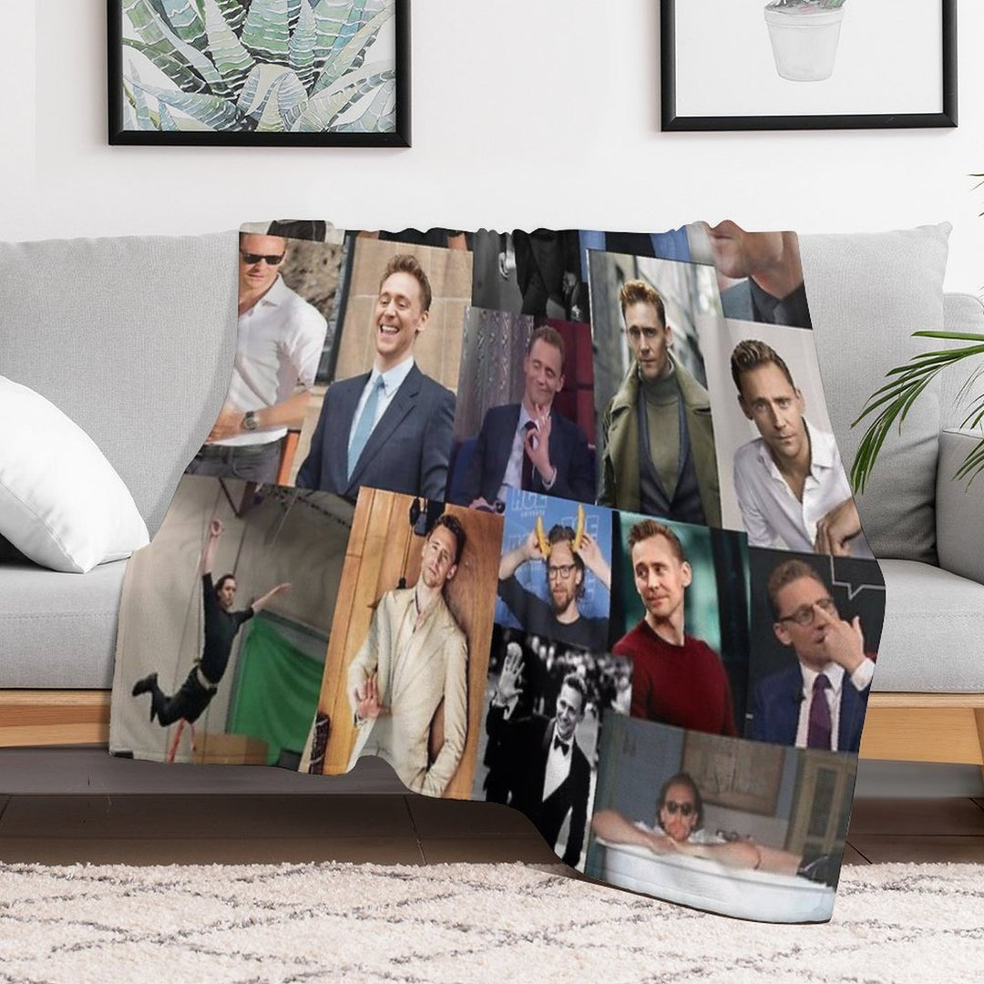 Tom Hiddleston Collage Comfort Throw Blanket